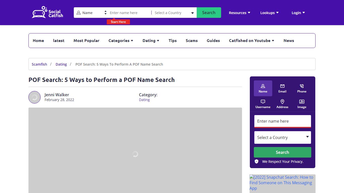 POF Search: 5 Ways to Perform a POF Name Search - Social Catfish
